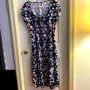 Navy blue with white flowers sundress
